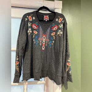 Johnny Was embroidered sweatshirt